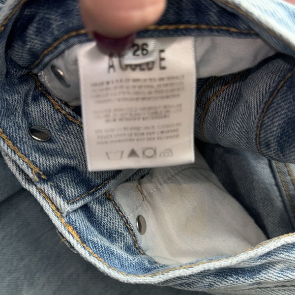Women’s size 26 Agolde mid wash ankle crop jeans with distressed hem - Picture 7 of 8